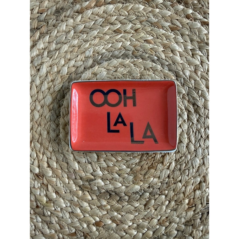 Rosanna Trinket Plate Red Jazz Age Ooh La La Porcelain Decorative Dish 4 inch
